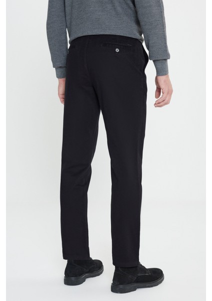 %100 Pamuk Comfort Fit Rahat Kesim Yan Cepli Pantolon