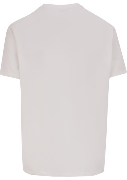 Bisiklet Yaka Baskılı Ekru Erkek T-Shirt M4WM-TST-1574
