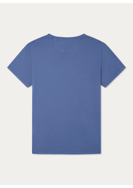 Bisiklet Yaka Mavi Erkek T-Shirt HM500796 modelleri