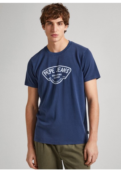 Bisiklet Yaka Baskılı Lacivert Erkek T-Shirt PM509381 594 Cherry fiyatları