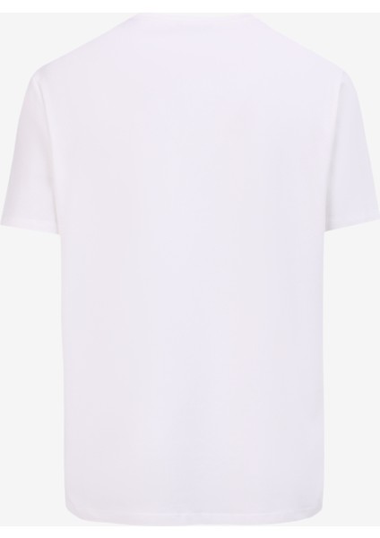 Bisiklet Yaka Baskılı Ekru Erkek T-Shirt M4WM-TST-1987