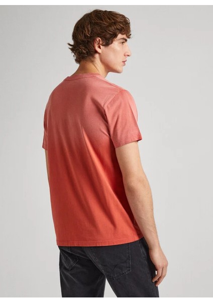 Bisiklet Yaka Degrade Kiremit Erkek T-Shirt PM509212 165 Crew fırsatları