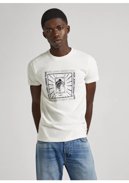 Bisiklet Yaka Baskılı Taş Erkek T-Shirt PM509225 837 Chuck fiyatları