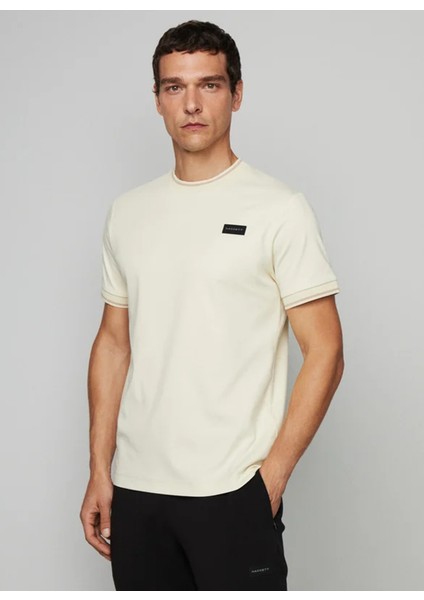 Bisiklet Yaka Bej Erkek T-Shirt HM500782