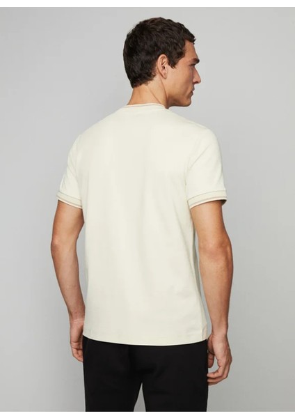 Bisiklet Yaka Bej Erkek T-Shirt HM500782 modelleri