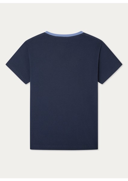 Bisiklet Yaka Lacivert Erkek T-Shirt HM500797 modelleri