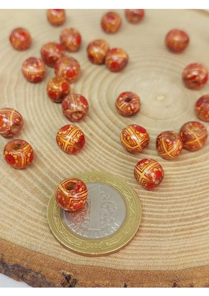Desenli Ahşap Boncuk 8MM/50ADET (53282) fiyatları
