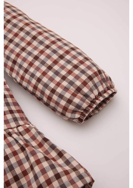 Kız Bebek Kareli Uzun Kollu Flanel Elbise D5594A524WN