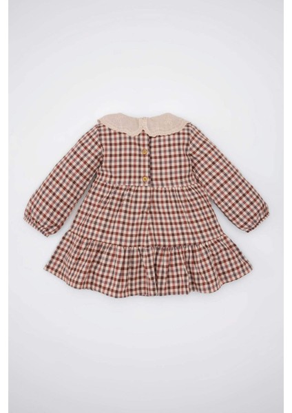 Kız Bebek Kareli Uzun Kollu Flanel Elbise D5594A524WN