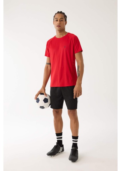 DeFactoFit Slim Fit Dar Kesim Sporcu Kısa Paça Skuba Dalgıç Kumaş Şort D0673AX24AU