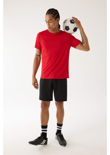 DeFactoFit Slim Fit Dar Kesim Sporcu Kısa Paça Skuba Dalgıç Kumaş Şort D0673AX24AU