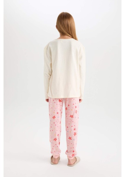 Kız Çocuk Pijama Takımı PowerPuff Girls Uzun Kollu Üst Desenli Beli Lastikli Uzun Alt D9838A824AU