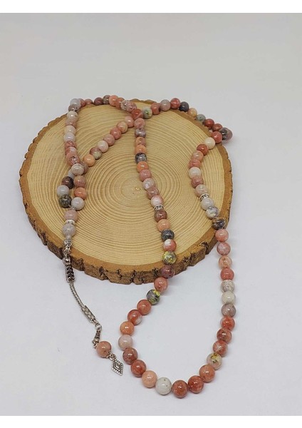 Jasper Taşı Pembe-Beyaz Karışık Renkler 99LUK Tesbih 8mm (24005) fiyatları