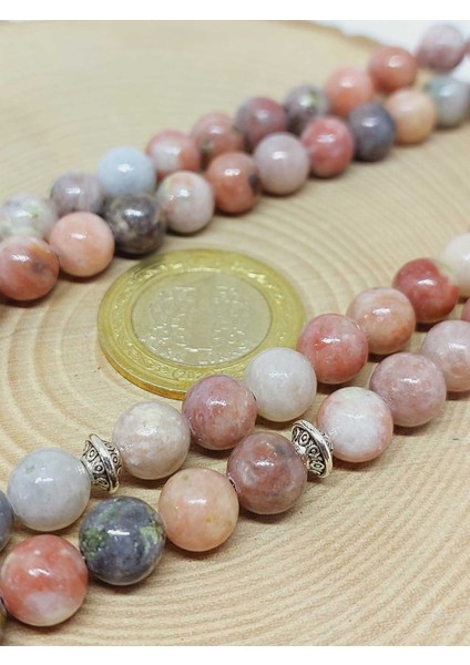 Jasper Taşı Pembe-Beyaz Karışık Renkler 99LUK Tesbih 8mm (24005) modelleri