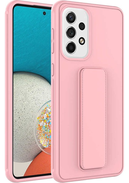 Galaxy A23 Kılıf Zore Qstand Kapak-Pembe