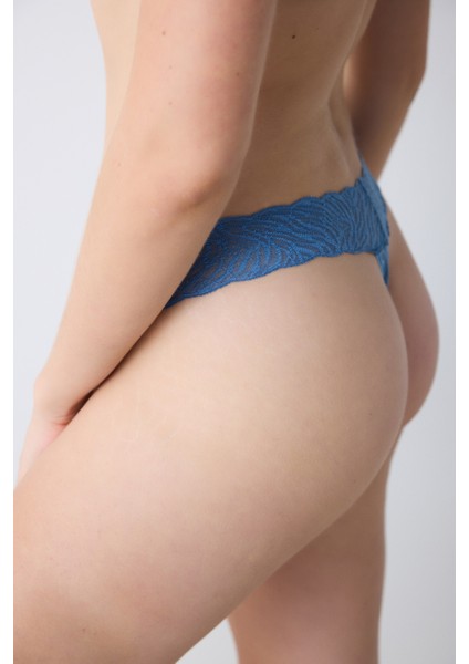 Lacy Elegance Koyu Mavi Tanga Külot
