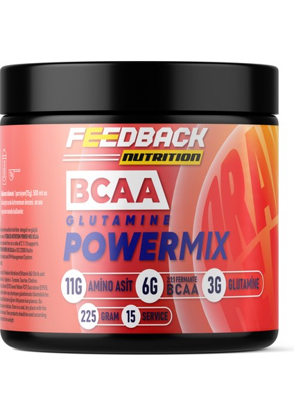 Bcaa + Glutamin Power Mix 225 Gr Portakal&Şeftali