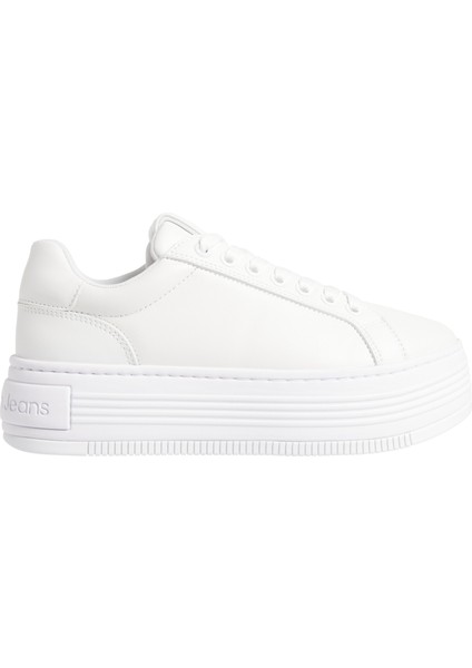 Kadın / Kız Marka Logolu Platform Topuklu Şık Görünüşlü Gündelik Kullanıma Uygun Beyaz Sneaker YW0YW01589-0K4