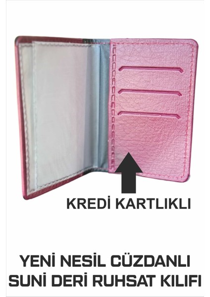 Yeni Nesil Bordo Cüzdanlı Ruhsat Kılıfı (Kimlik, Kredi Kartlı Deri) 1. Sınıf Kalite 1 Adet