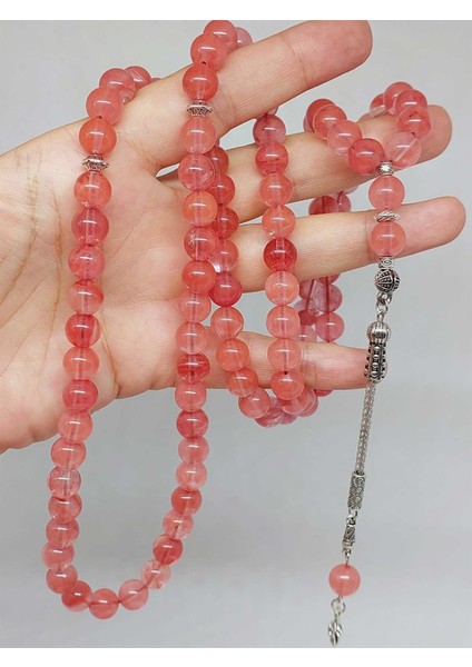 Gül Kuvars Taşı 99LUK Tesbih 8mm (14435)