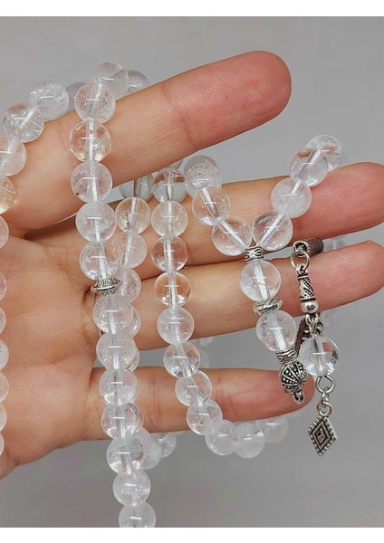 Kristal Kuvars Taşı 99LUK Tesbih 8mm (8956)