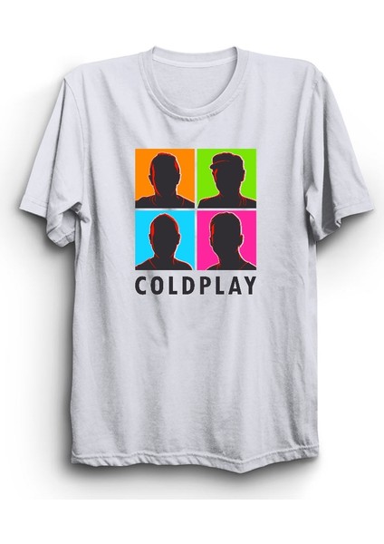 Coldplay, 4 Color Pic, Rock Metal Müzik Grubu %100 Pamuk Tişört