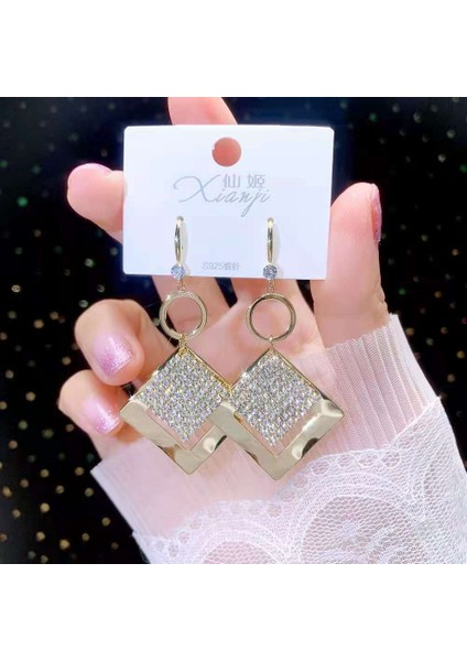 Üst Düzey ve Atmosferik Internet Ünlü Mizaç Küpeleri Avrupa ve Amerikan Modası Abartılı Elmas Taklidi Uzun Püskül Küpeler (Yurt Dışından)