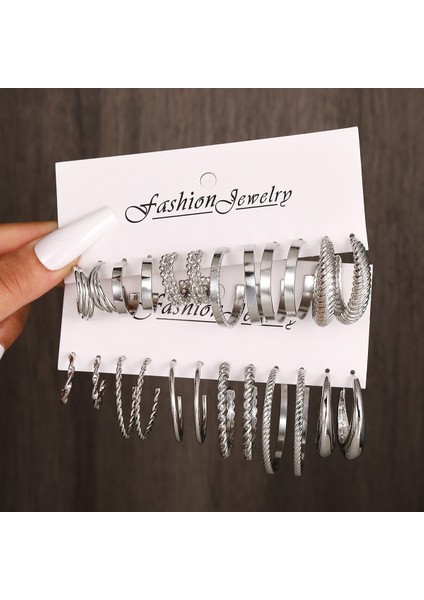 Çok Satan Moda Avrupa ve Amerikan Tarzı Altın C-Şekilli Zincir Küpe Seti, Bayanlar Için Hafif Lüks ve Üst Düzey Küpeler (Yurt Dışından)