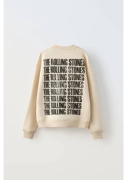 Kız Çocuk Yeni Sezon Leopar Desen Açık Kahve - Bej Renk Rolling Sweatshirt fırsatları