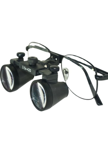 Hiperlupa St355 Ince Çerçeve Cerrahi Loupes Büyüteç Gözlük 3.5x420 Değişken Pupil Mesafeli Siyah modelleri