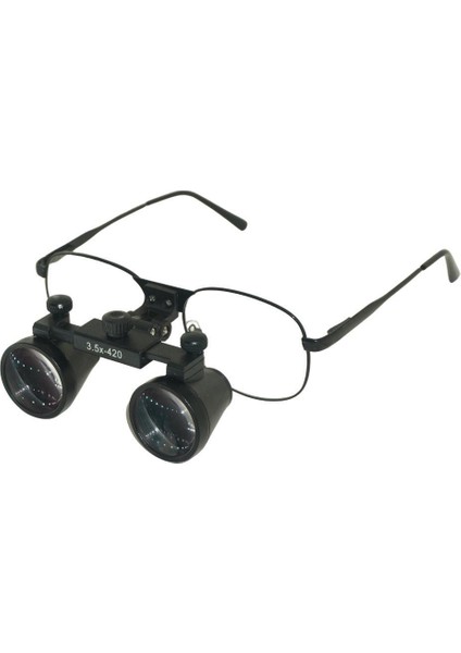 Hiperlupa St355 Ince Çerçeve Cerrahi Loupes Büyüteç Gözlük 3.5x420 Değişken Pupil Mesafeli Siyah fırsatları