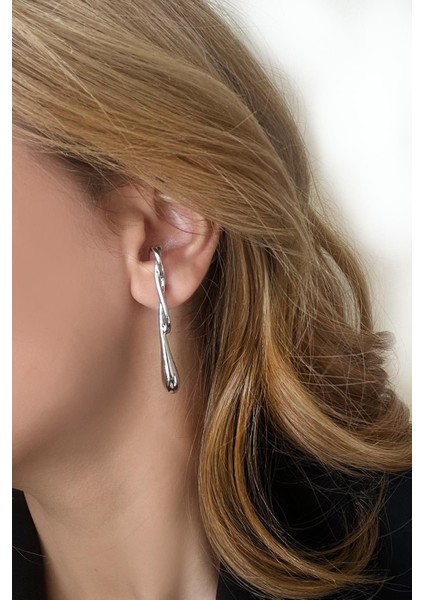 Paslanmaz Çelik Amorf Gümüş Kaplama Modern Kadın Küpe modelleri