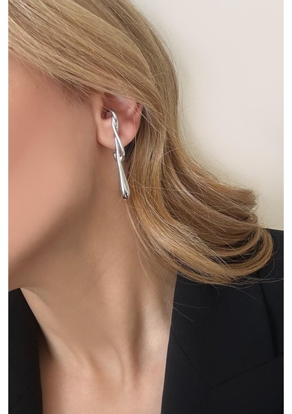 Paslanmaz Çelik Amorf Gümüş Kaplama Modern Kadın Küpe indirimleri