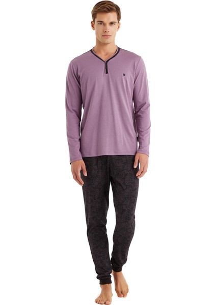 Erkek Pijama Takımı 40590 - Mürdüm