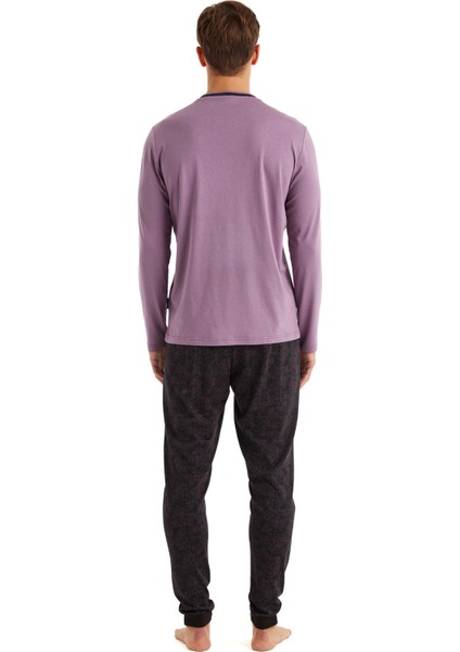 Erkek Pijama Takımı 40590 - Mürdüm
