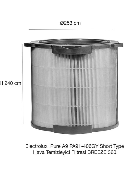 Electrolux Pure A9 PA91-404GY , PA91-404DG Uyumlu, Rfıd Etiketli Hepa + Karbon Filtre