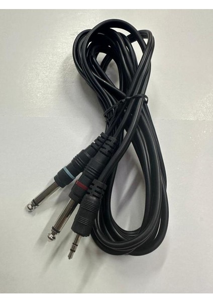 5 Metre 3.5 mm Stereo 6.3 mm Mono Amfi Kablosu 2x6.3 mm 3.5mm Stereo Kablo