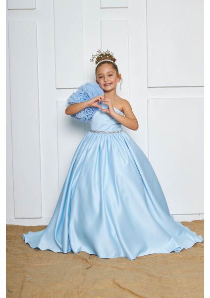 Mavi Rosetta Kız Çocuk Abiye Elbise indirimleri