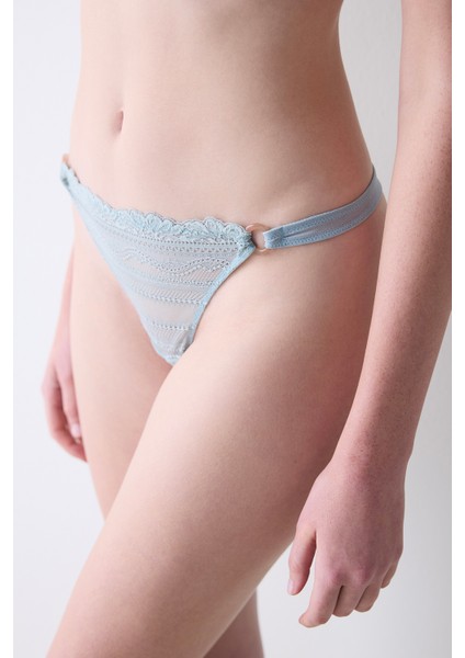 Bella Lace Dantel Gri Tanga Külot