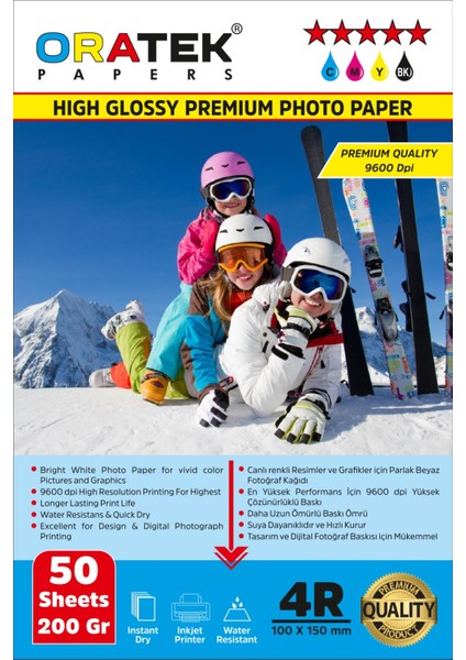 Papers Epson Ecotank ET-5800 Fotoğraf Kağıdı 10X15 cm Premium Parlak 200 gr 50 Adet