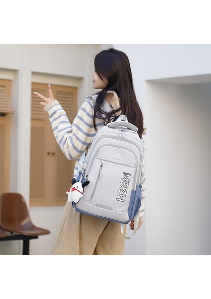 Büyük Kapasiteli Orta ve Lise Öğrencisi Sırt Çantası Erkek Rahat Basit Su Geçirmez Seyahat Bilgisayarı Sırt Çantası (Yurt Dışından)