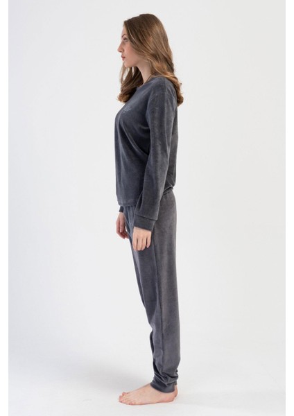 Kadın Kadife Uzun Kol Füme Pijama Takım C6T9N0O304 fiyatları
