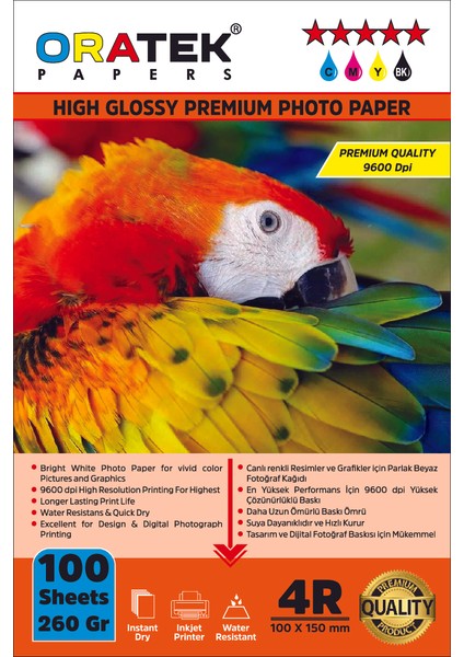 Epson 101 L4160 Evertday Premium Parlak 10X15CM Fotoğraf Kağıdı 260 Gr. 100 Adet