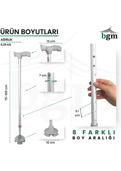 Akıllı Baston- Asa- Yüksek Kalite- Bgm