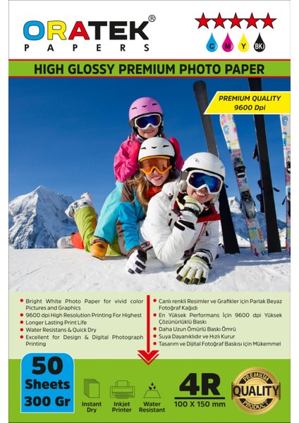 Canon Pixma G1460 Uyumlu Evertday Premium Parlak 10X15CM Fotoğraf Kağıdı 300 Gr. 50 Adet