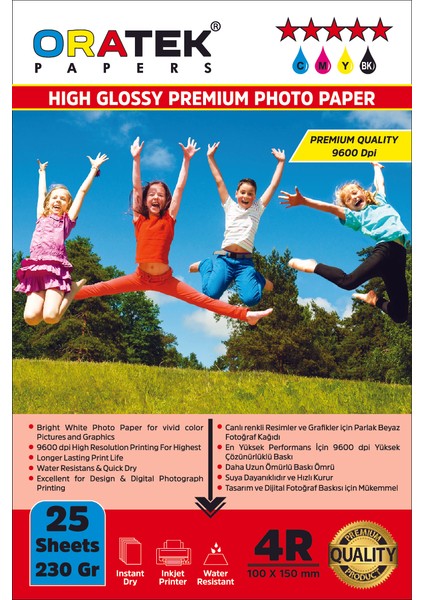 Canon Pixma G3470 Uyumlu Evertday Premium Parlak 10X15CM Fotoğraf Kağıdı 230 Gr. 25 Adet