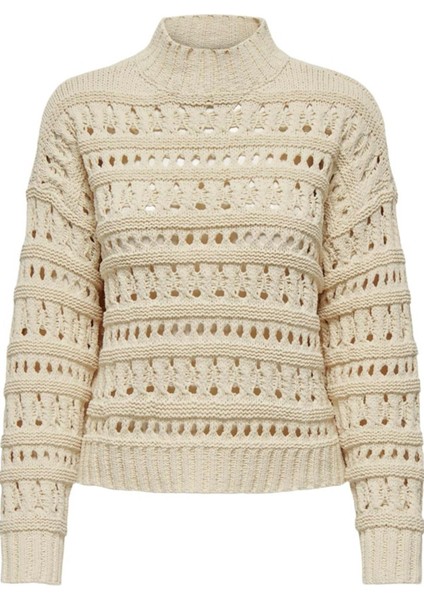 Onlleah Ls Hıgh Neck Knt Krem 15327561
