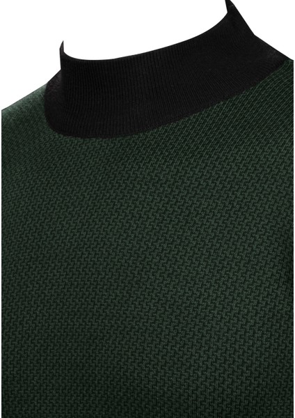 Erkek Yarım Balıkçı Yaka Triko Kazak Desenli Kol ve Bel Lastikli Çelik Örgü Klasik Kalıp - 5014B modelleri