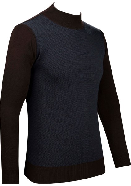 Erkek Yarım Balıkçı Yaka Triko Kazak Desenli Kol ve Bel Lastikli Çelik Örgü Klasik Kalıp - 5014B fiyatları