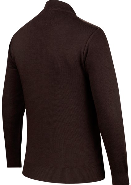 Erkek Yarım Balıkçı Yaka Triko Kazak Desenli Kol ve Bel Lastikli Çelik Örgü Klasik Kalıp - 5014B fırsatları